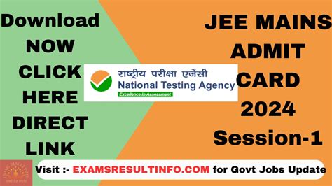 JEE Main Admit Card 2024,OUT, Download Now, Direct Link.